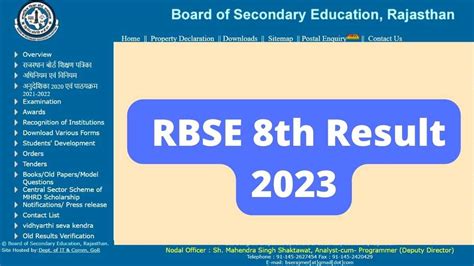rajresults.nic.in 2023 8th class|RBSE 8th Result 2023 (OUT) LIVE: Rajasthan class 8 .
